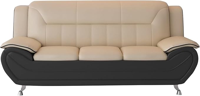 Container Furniture Direct Michael Modern Faux Leather Upholstered Stainless by ContainerDirect