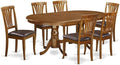 East West Furniture PLAV7-SBR-LC 7 Piece Dining Set Consist of an Oval Dining by EastWestFurniture