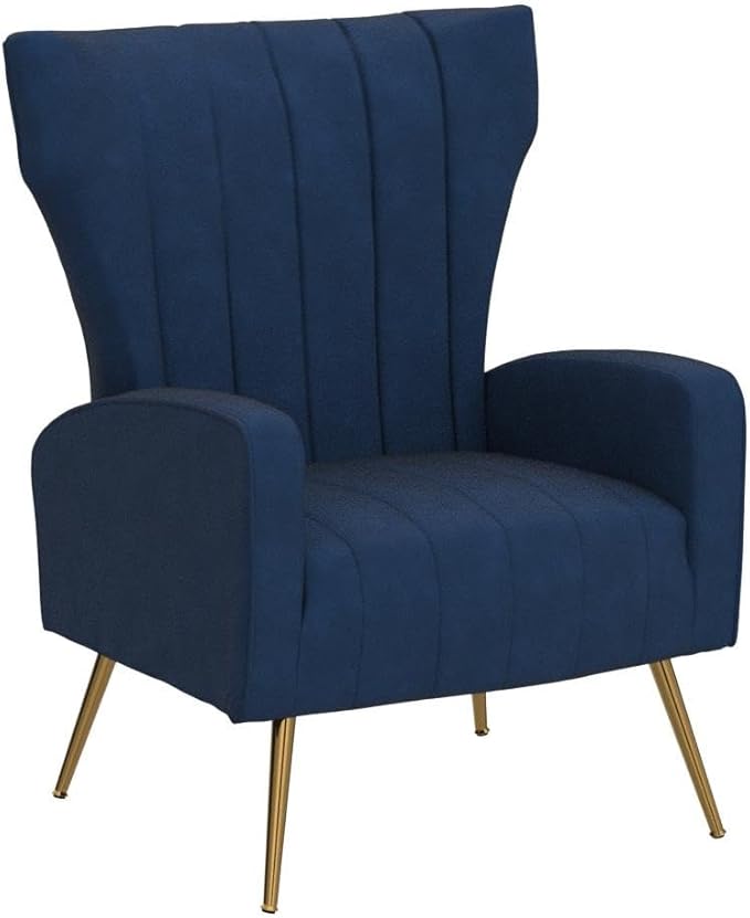 Container Furniture Direct Modern Velvet Accent Chair, Channel Tufted Bedroom - Image 5