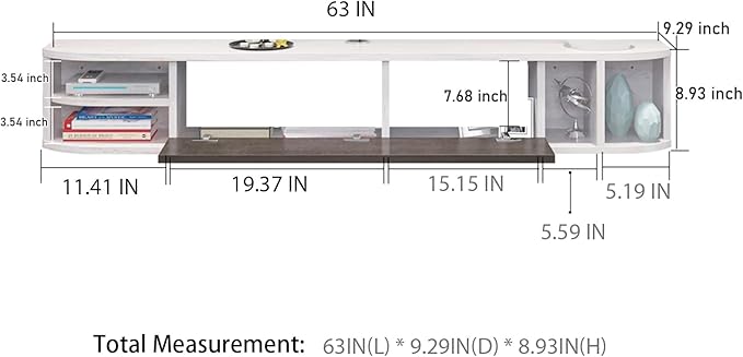 Pmnianhua Floating TV Stand, Modern Floating TV Console, Wall Mounted TV Cabinet - Image 4