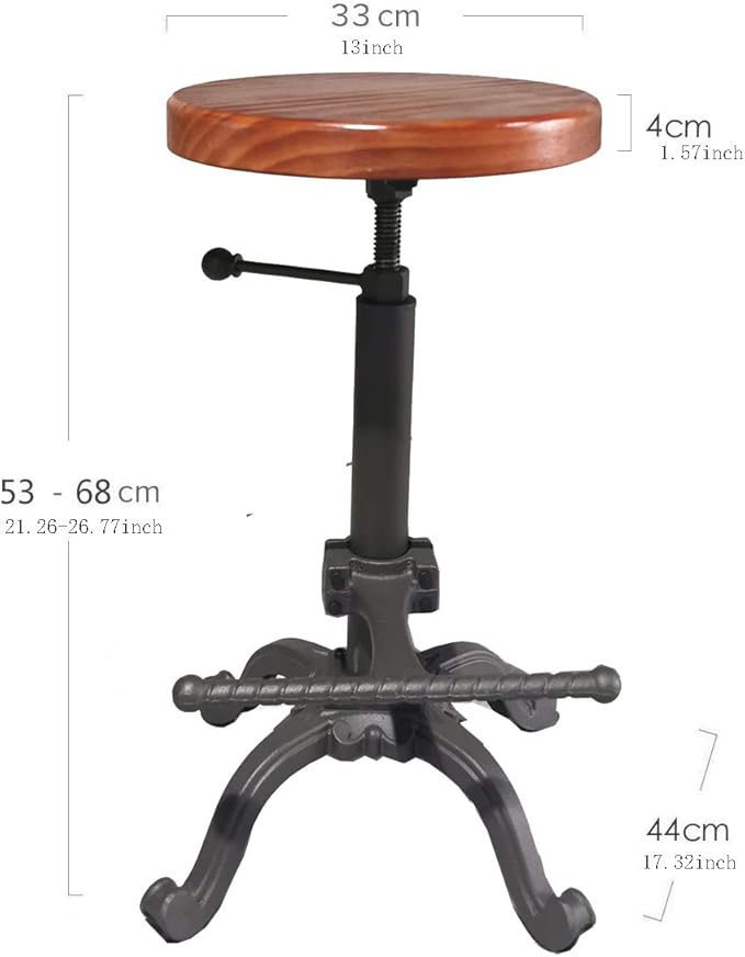 Topower Industrial Retro Vintage Farm Wooden Tractor Stool Kitchen Swivel - Image 3