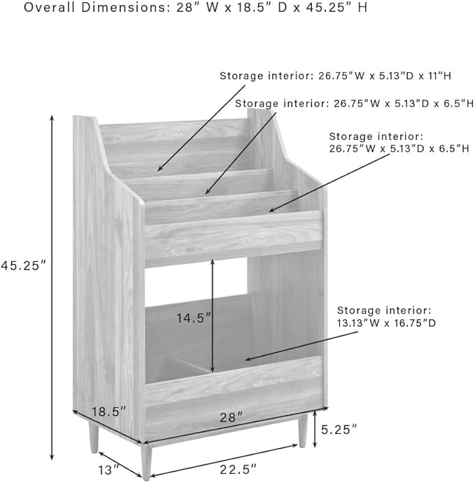 Crosley Furniture Liam Vinyl Record Storage Stand, Tiered Storage Shelves - Image 3