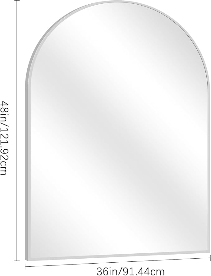 Arched Bathroom Mirror, 36x48IN Silver Bathroom Mirror - Image 9