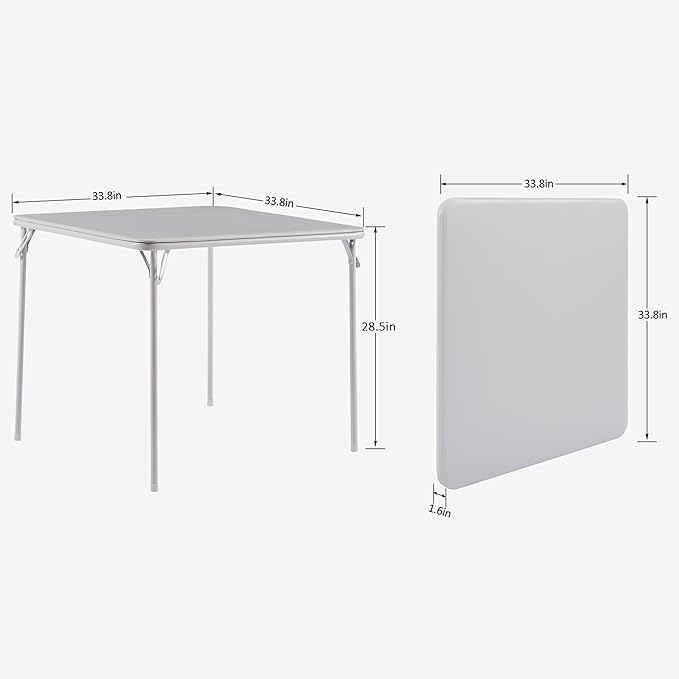 VECELO Portable Folding Card Table Square and Chair Set - Image 3