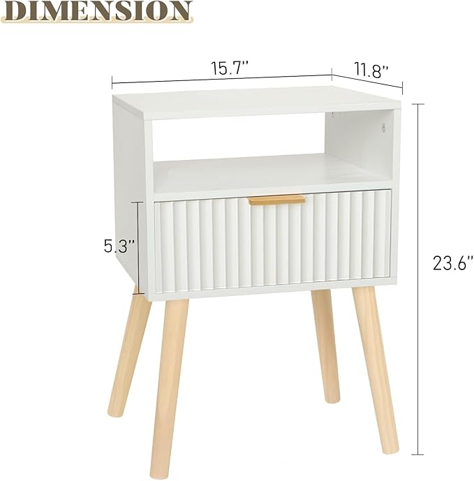 Night Stand, Fluted Nightstand - Image 3