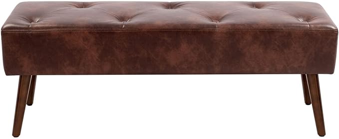 Furniliving 44 Inch Tufted Bench, Leather Footrest Bedroom Bench Seat, by FurnilivingFurnitureforHome