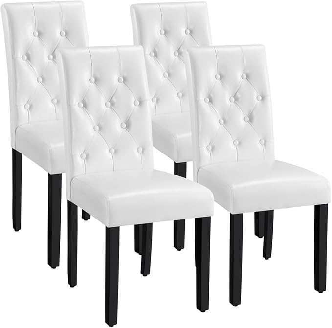 Yaheetech Dining Chairs Set of 4 Modern Style Faux Leather Dining Room Chairs by Yaheetech