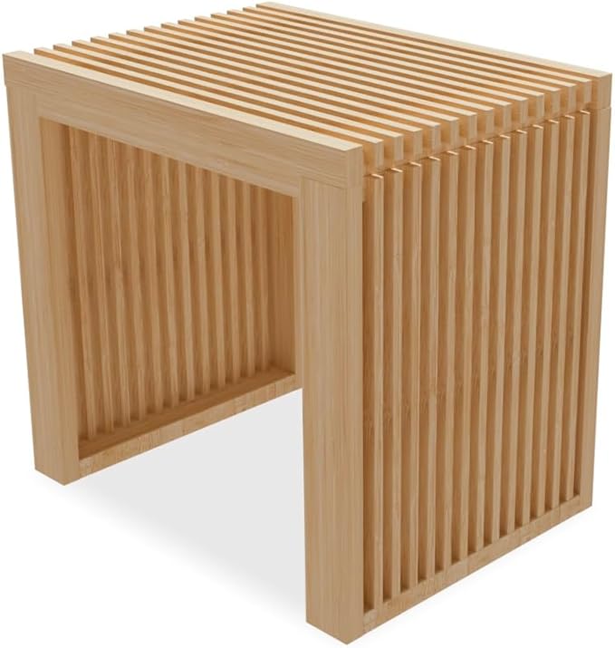 Bamboo Dining Bench Indoor Small Bench Entryway Shoe Rack Bench, Outdoor Modern by HEALTHYYOU