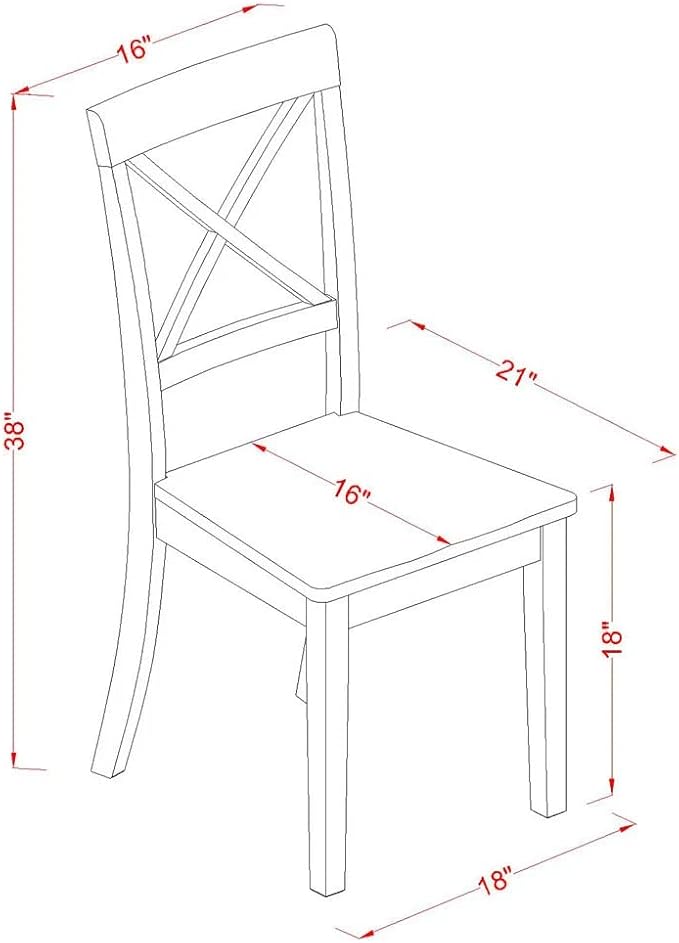 East West Furniture NDBO5-MAH-W 5 Piece Dining Room Furniture Set Includes a - Image 15
