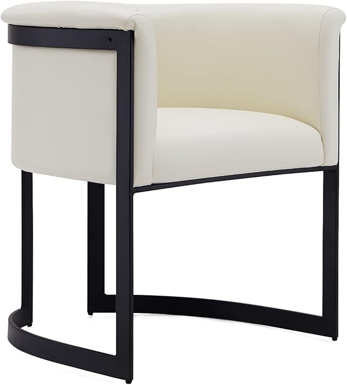 Manhattan Comfort Corso Faux Leather Upholstered Dining Chair, Barrel-Style - Image 4