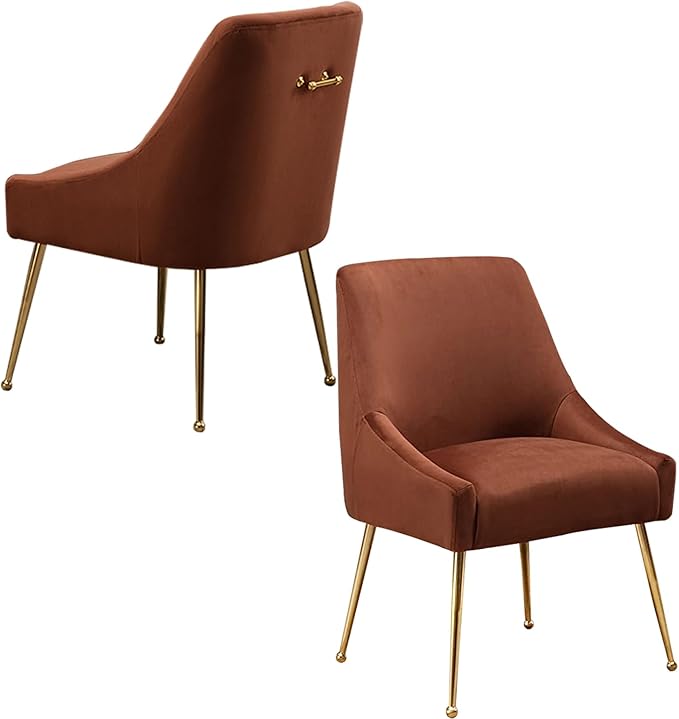 Velvet Dining Chairs Set of 2, Furniture Collection Modern Contemporary by RESTWORLD