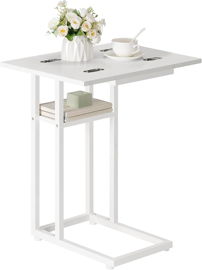 HOOBRO Foldable End Table, C Shaped Side Table - Image 9