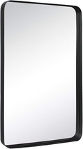 TEHOME 24x36 Matt Black Metal Framed Bathroom Mirror by TEHOME