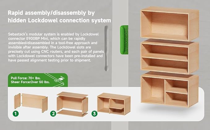 Sebastack 3 Cube Organizer Bookcase, Expandable Storage Shelves, Wooden Open - Image 6
