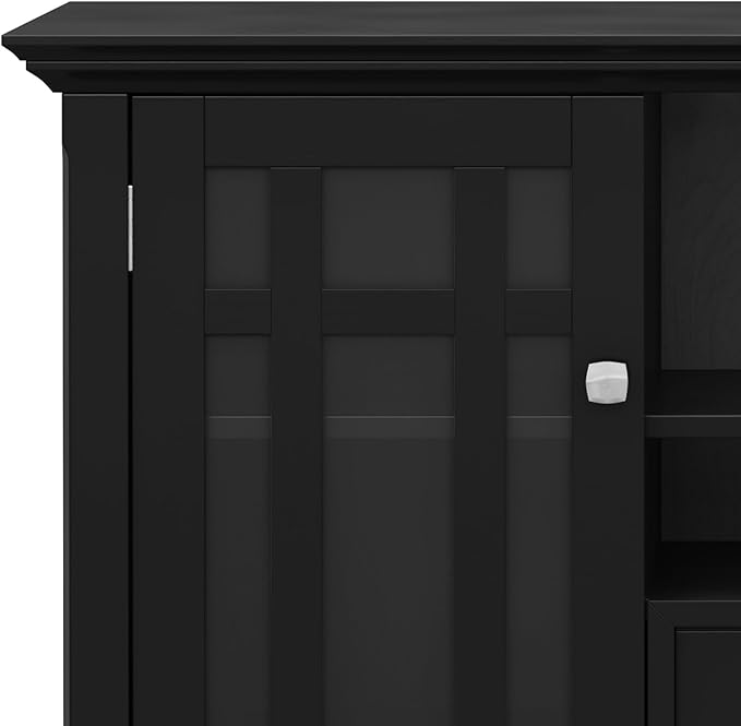 SIMPLIHOME Bedford Solid Wood 53 inch Wide Transitional TV Media Stand in Black - Image 13