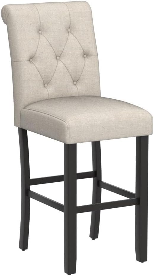 Roundhill Furniture Hendley Solid Wood Tufted Bartools - Image 5