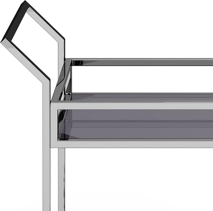 SIMPLIHOME Watts Modern 26 inch Wide Bar Cart in Chrome - Image 11