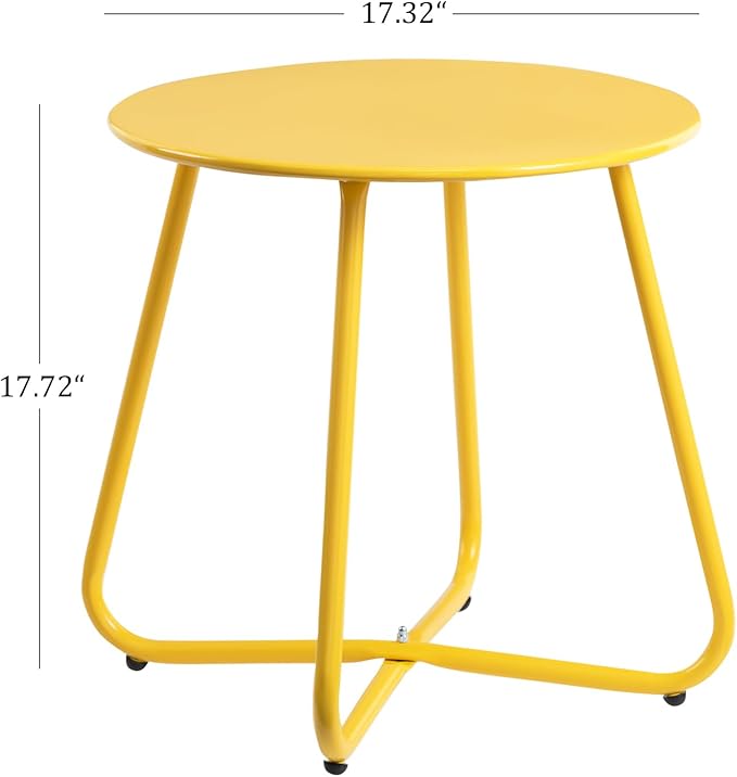 HollyHOME Round Metal Side Table, Rust-Resistant Patio Small Plant Stand - Image 3