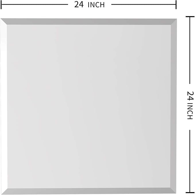 KOHROS Vanity Mirror Frameless Square Mirror, Tempered Glass, Hangs - Image 6