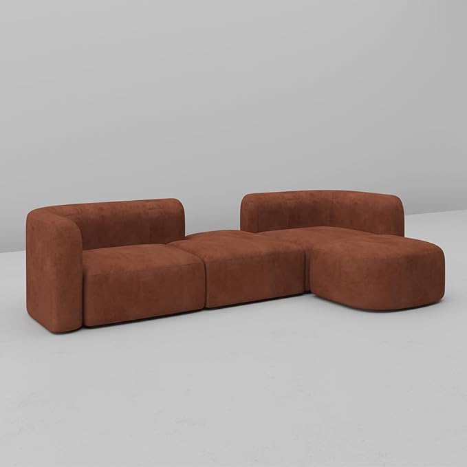 Acanva Luxury Modern Tight Curved Back Velvet Sofa, Minimalist Style Comfy Couch - Image 8