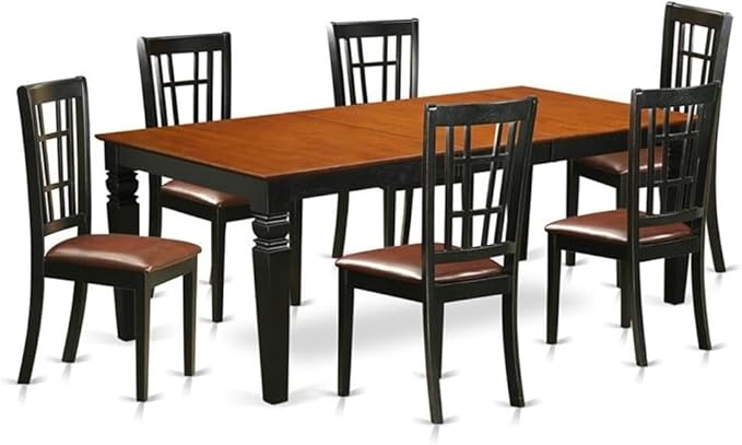 East West Furniture LGNI7-BCH-LC 7 Piece Dining Room Furniture Set Consist of a by EastWestFurniture