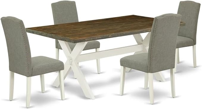 East West Furniture X077EN206-5 5 Piece Modern Dining Table Set Includes a by EastWestFurniture