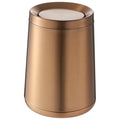 10 L/2.6Gallen, Swing Lid Gold Brass Trash Can, Brushed Nickel Garbage Can by LEASYLIFE