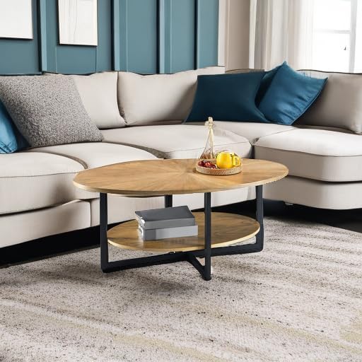 Solid Wood Oval Coffee Table - Image 5
