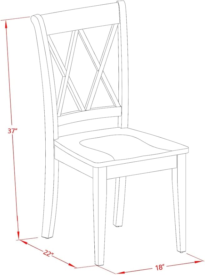East West Furniture MZCL3-MAH-W 3 Piece Kitchen Table Set - Image 15
