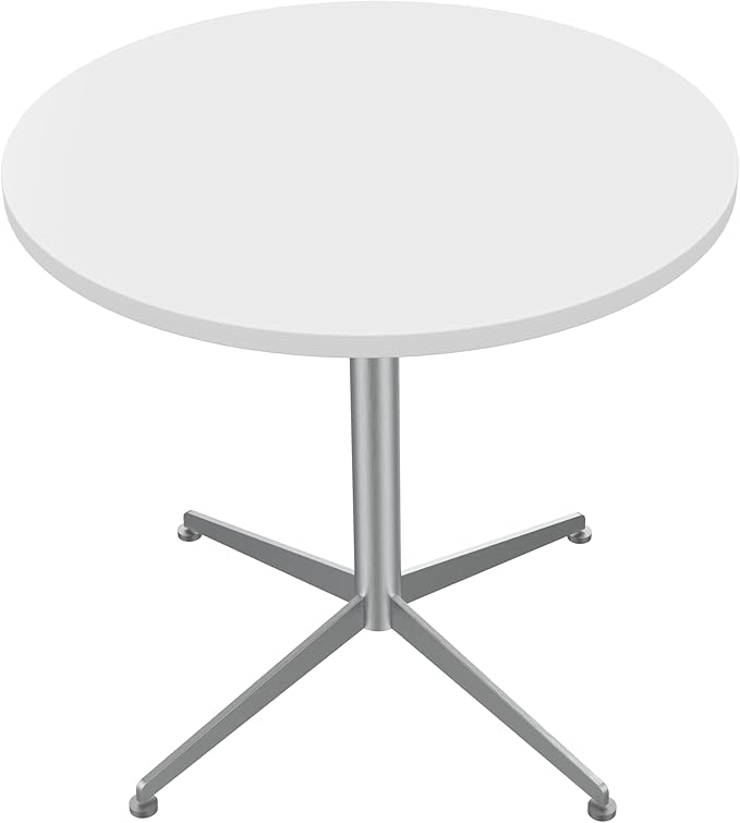 White Dining Table Round Small Office Table Conference Table Coffee Meeting by SENGLIDA