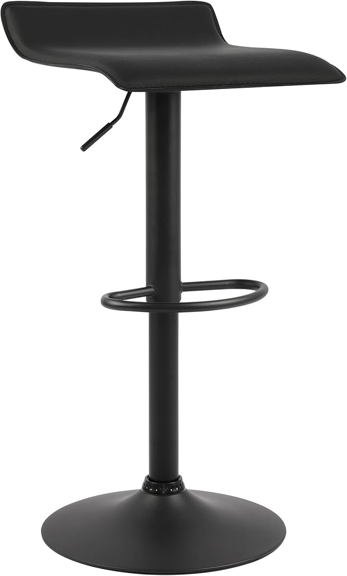 NOBPEINT Contemporary Chrome Air Lift Adjustable Swivel Bar Stool - Image 4