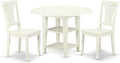 East West Furniture SUAV3-LWH-W 3 Piece Dining Room Table Set Contains a Round by EastWestFurniture