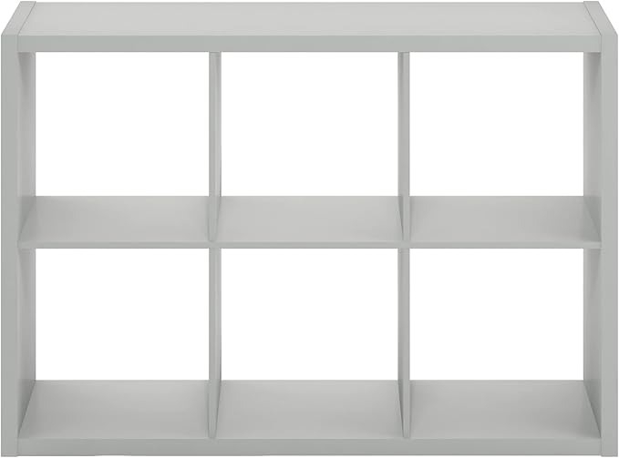 Furinno Cubicle Open Back Decorative Cube Storage Organizer, Light Grey - Image 10