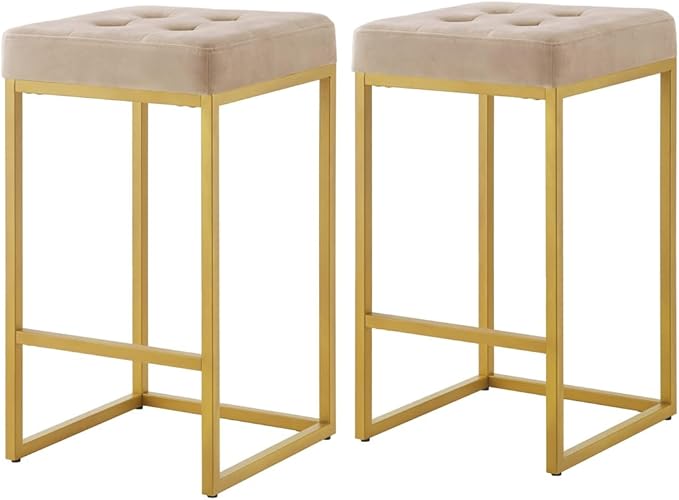 24KF Contemporary Counter Height Bar Stool Set of 2 - Image 3