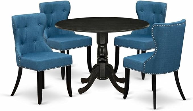 East West Furniture DLSI5-ABK-21 5 Piece Kitchen Table & Chairs Set Includes a by EastWestFurniture