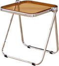 16.2" × 14.1" Acrylic Folding Table, Small Lightweight End Table by HYYTEIBL