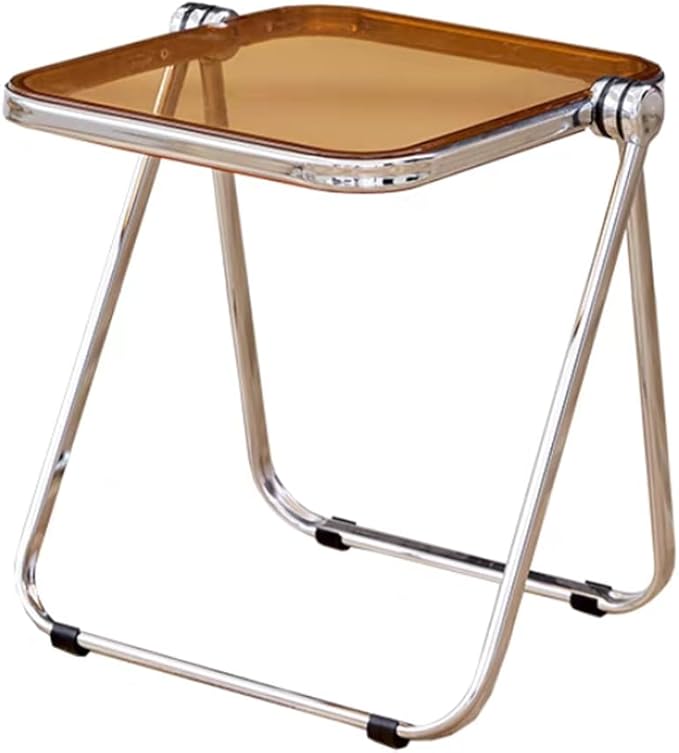 16.2" × 14.1" Acrylic Folding Table, Small Lightweight End Table by HYYTEIBL