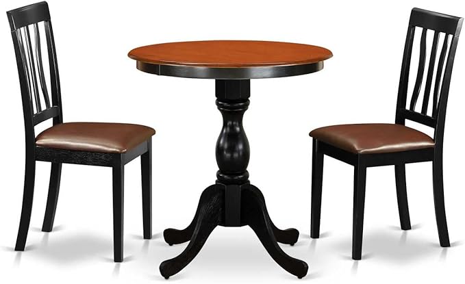 East West Furniture ESAN3-BCH-LC 3 Piece Kitchen Table & Chairs Set Contains a - Image 6