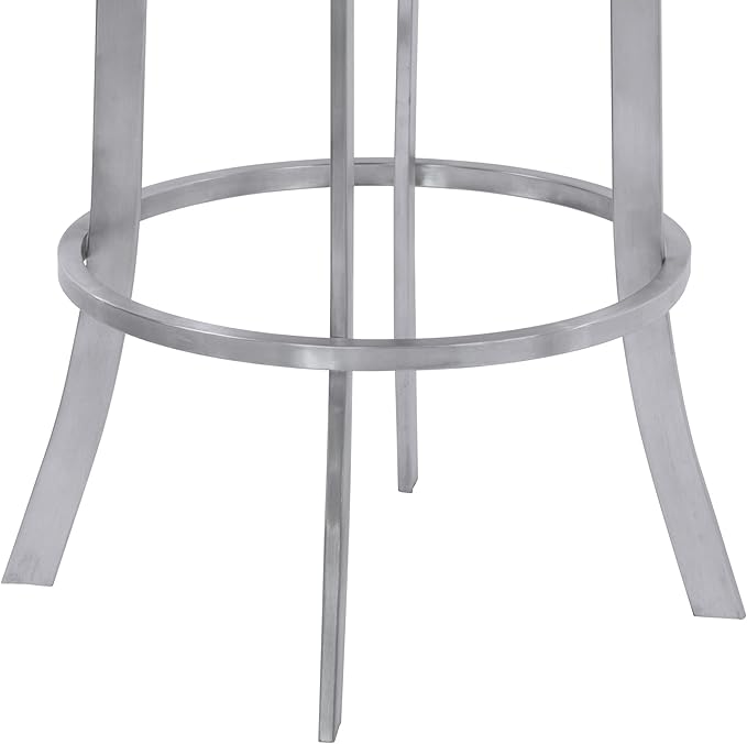 Armen Living Prinz 26" Counter Height Swivel Barstool in Black Faux Leather and - Image 8