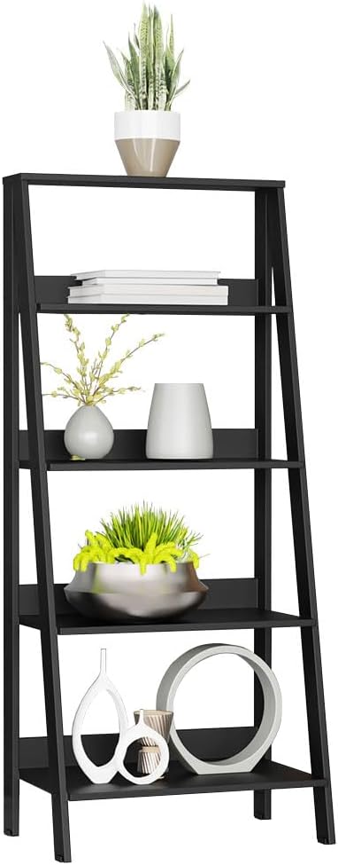 Madesa Modern 5-Tier Ladder Shelf Pantry Storage Space 24 Inch Wooden Free by Madesa