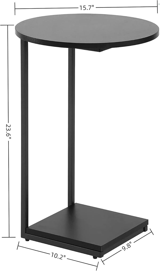 DCLRN C Table End Table Set of 2, C Shaped End Table - Image 3