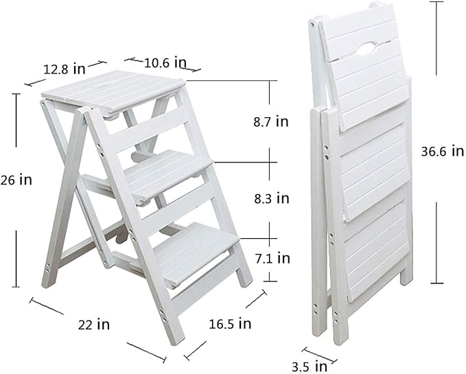 KINGBO Step Stool for Adults/Step Ladder/Counter Chair, 3-Step Folding Portable - Image 4