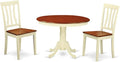 East West Furniture HLAN3-BMK-W 3 Piece Kitchen Table & Chairs Set Contains a by EastWestFurniture