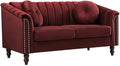 60" Loveseat Sofa, Microfiber Chesterfield Upholstered Sofas Love Seat by Unknown