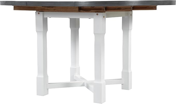 Merax 5-Piece Extendable Dining Table and 4 Upholstered Chairs, Round Oval - Image 3