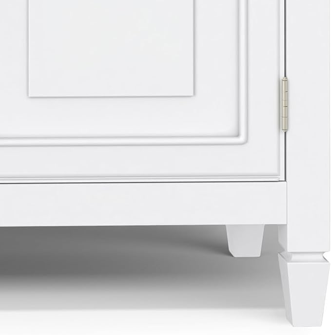 SIMPLIHOME Connaught 51-inch Wide Solid Wood Storage Cabinet in White - Image 9