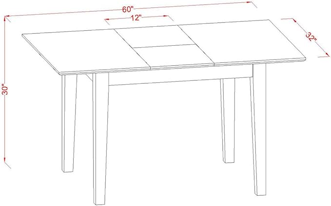 East West Furniture PSNO5C-MAH-W 5 Piece Kitchen Table & Chairs Set Includes a - Image 4