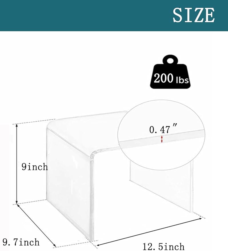 Acrylic Kids' Step Stool – Clear Small Footstool - Image 2