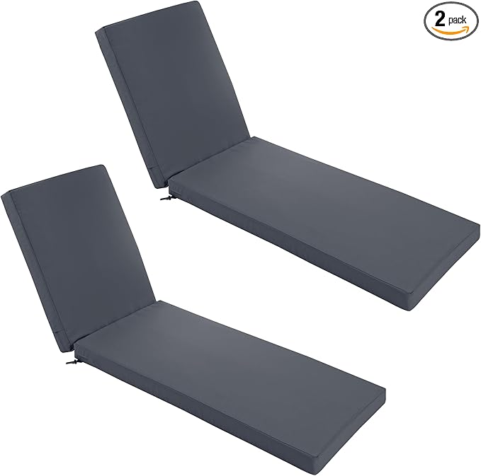 Chaise Lounge Cushions Outdoor Set of 2 by SUMMSUN
