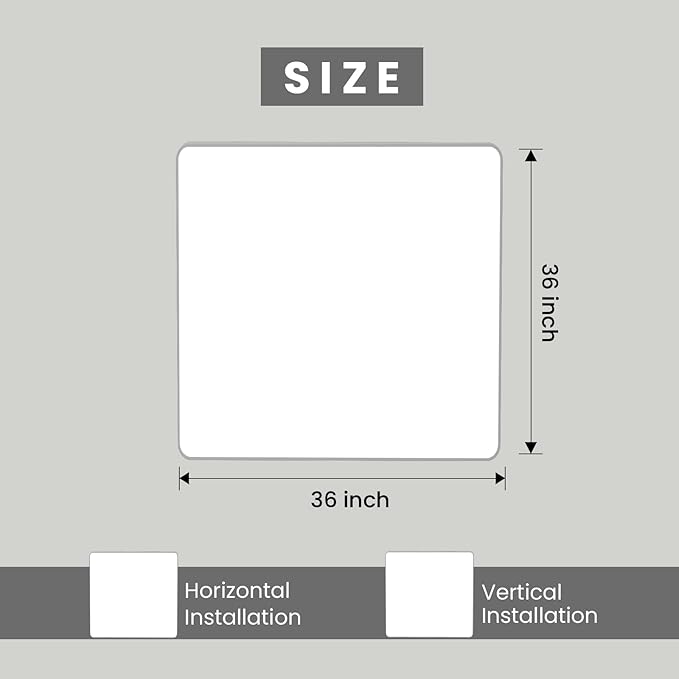 Brushed Nickel Bathroom Mirror 36x36 Inch, Brushed Silver Metal Frame Mirror - Image 6